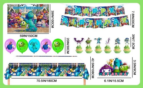 Monsters Inc University Birthday Party Supplies Tableware Decoration Plates kids - Picture 10 of 10
