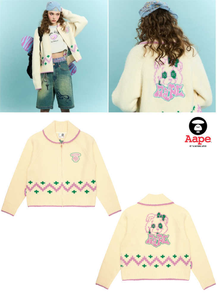Aape By A Bathing Ape Women's Zip Up Knitted Cardigan 2024 Aape By A Bathing Ape Women's Zip Up Knitted Cardigan 2024