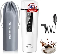 Calentador De Agua Portatil Con Conexión Para Carro Auto De 12 Voltios Acero TOP