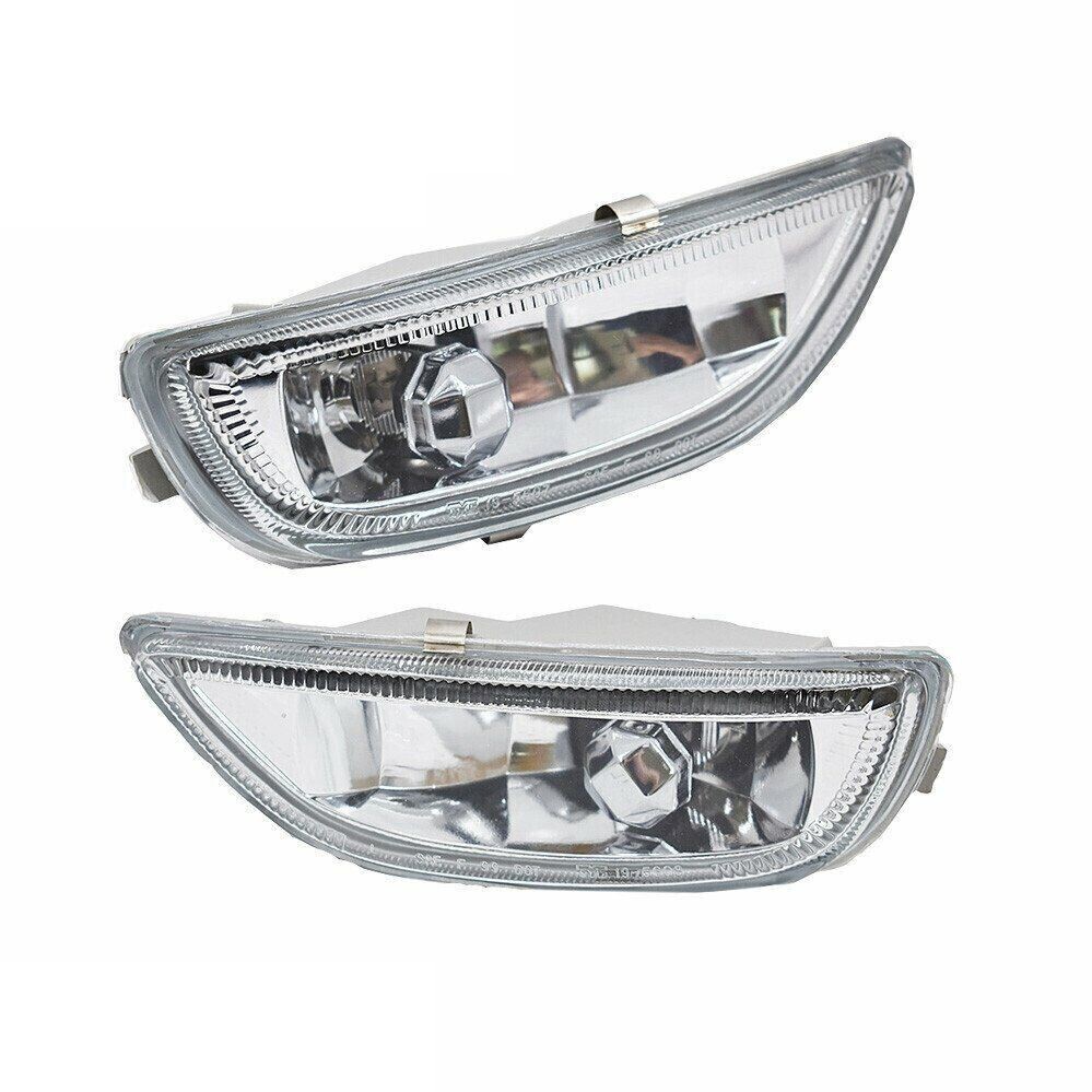RockStone Front Fog Lights Pair For 2001-2002 Toyota Corolla - Clear Lens Chrome Housing