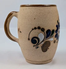 Vintage Large Tonala Style Pottery Coffee Mug, Signed Mexico