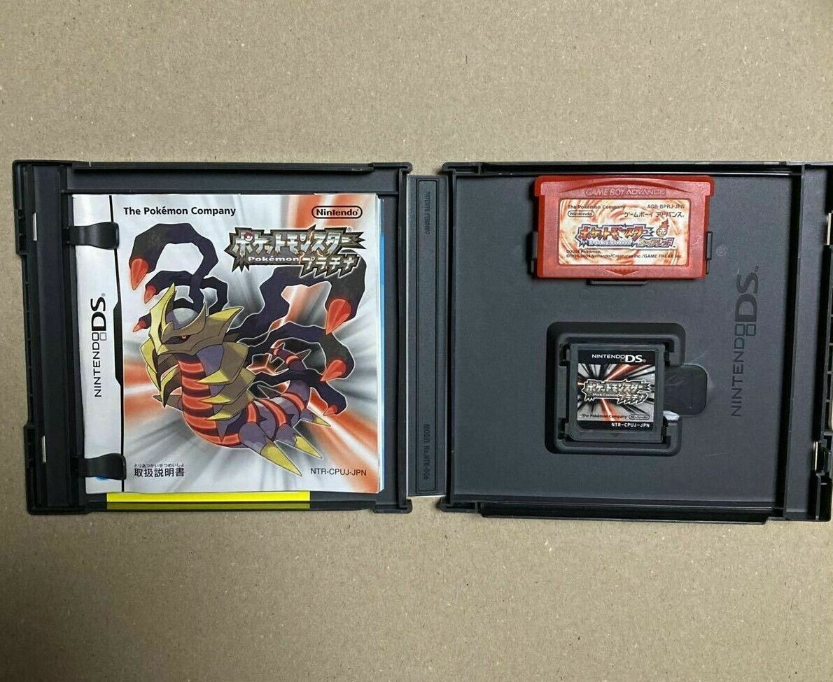 Pokemon Platinum Fire Red 2 set Nintendo DS GameBoy Advance NDS GBA  Japanese ver