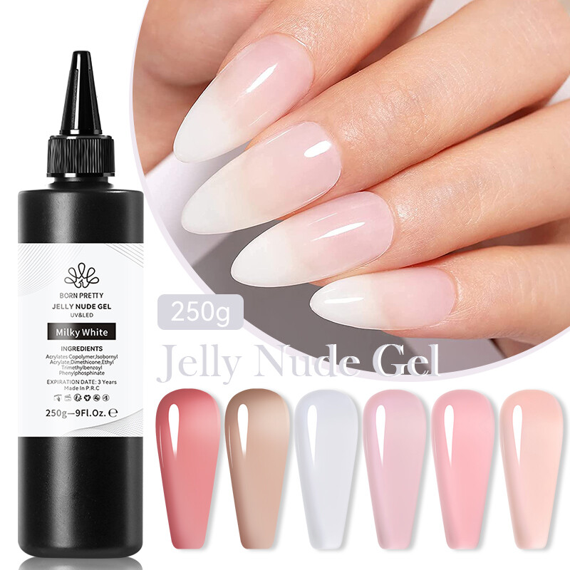 BORN PRETTY Jelly Nude Gel Nagellack 10ml Translucent Soak Off UV Nagellacke - Bild 17 von 157
