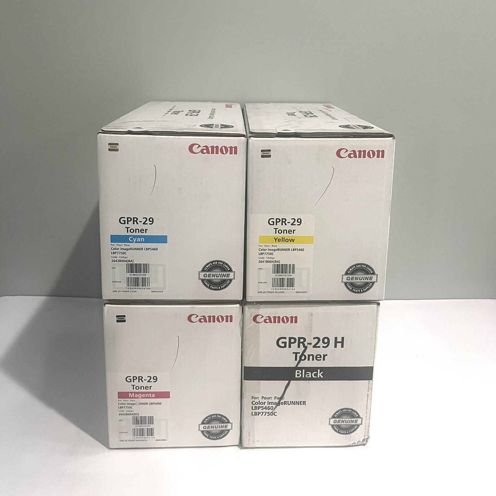 Canon GPR29 C,M,Y,K Genuine Color Toner Set OEM Sealed For LBP5460