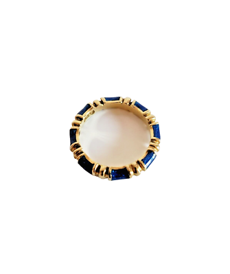 Authentic Tiffany & Co. Schlumberger 18k Gold Enamel Bamboo Ring