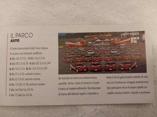 Dépliant Opuscolo Alfa Romeo Corsi di Guida Sicura - Foto 8 di 16