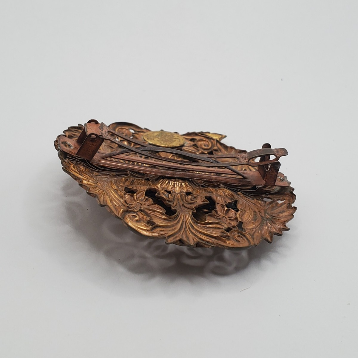 Vintage Kirks Folly Gold Grapes Barrette VINTAGE KIRKS FOLLY HAIR BARRETT PIN COPPER COLORED GRAPE  main image 3