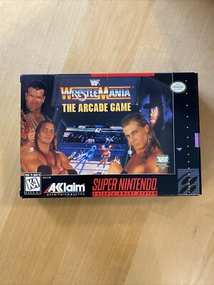 WWF Wrestlemania Arcade Game Box Snes Sammlung Lot Super Nintendo US Mint New