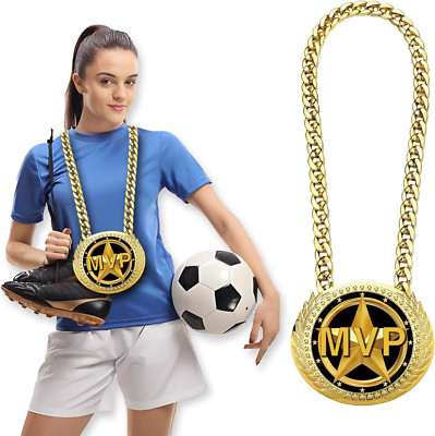 Greatest of All Time Turnover Chain - 6" Big Gold Awards Medal Goat ...