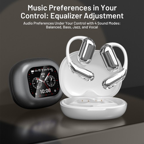 2025 Xp2 Touch Screen OWS Over The Ear Earbuds HD Display Bluetooth 5.4 Heatsets - Picture 15 of 23