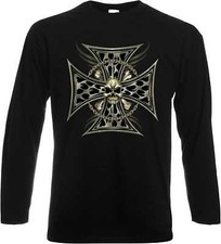 Longsleeve Langarmshirt Totenkopf Gothik Biker-&Tattoomotiv Modell Skull Chain