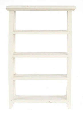 Maison de Poupées Ouvert Étagère Unité Bois Blanc Bibliothèque Miniature 1:12 - Photo 1/4