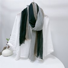 Mens 100% Cotton Stitching Color Soft Scarf Autumn Neckerchief Shawl Bandana