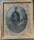 Civil War 1/6 Tintype Photo of an Infantry Soldier with Poem