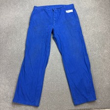 VINTAGE French Trousers Adult 34x29 Blue Workwear Chore Distressed Sanfor Mens