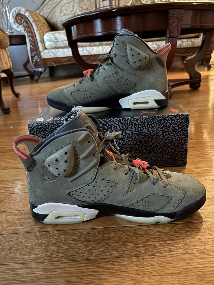 Travis Scott x Air Jordan 6 Retro Oliva Para Hombre Talla 10.5 CN1084 200 Foto 2 de 4