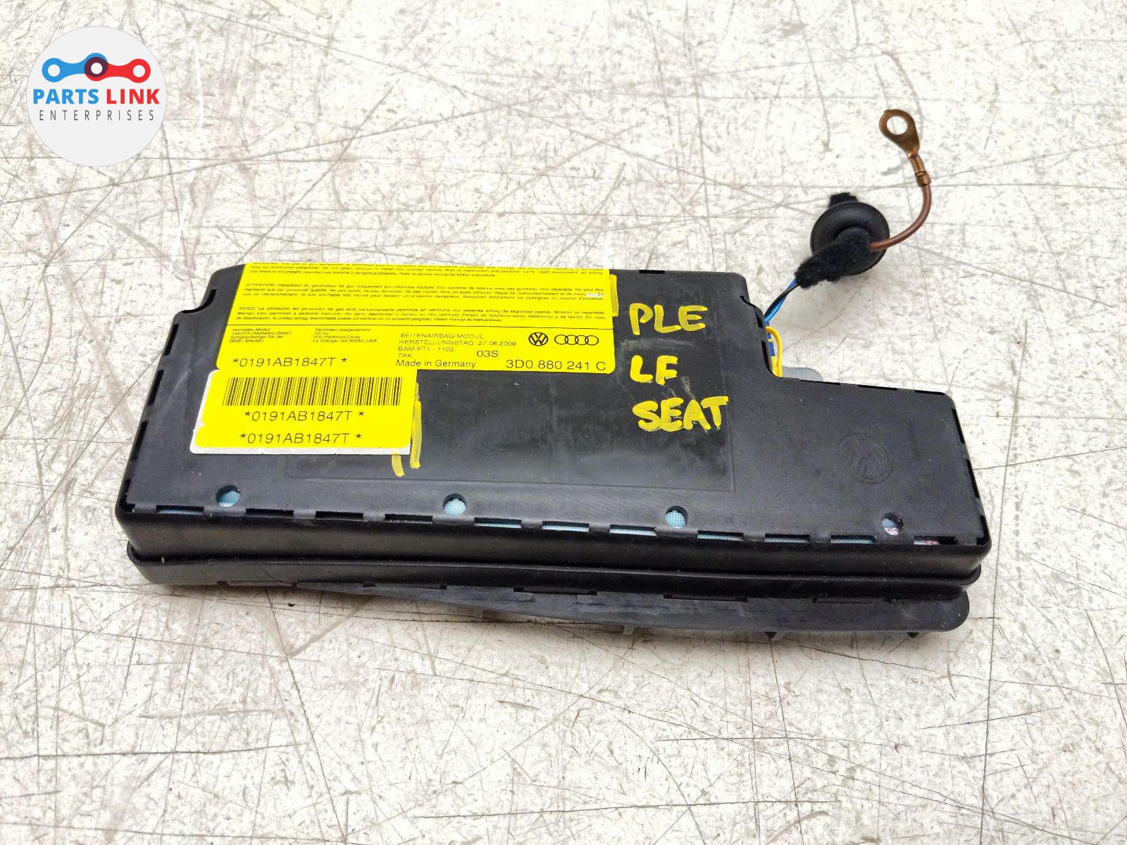 2006-12 BENTLEY CONTINENTAL FLYING SPUR FRONT LEFT SEAT AIRBAG DRIVER MODULE