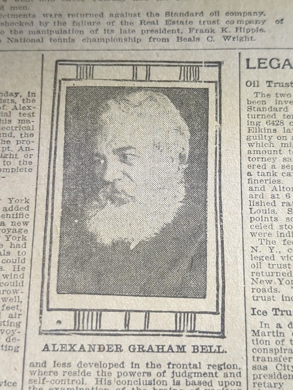 SEPT 2, 1906 NEWSPAPER #2733- PROF ALEXANDER GRAHAM BELL'S WIRELESS AIRSHIP