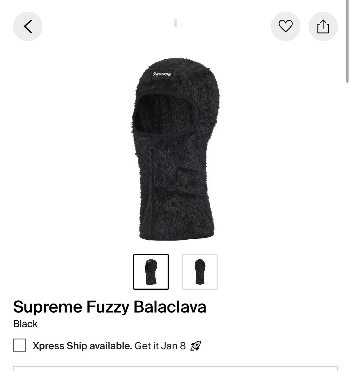 supreme fuzzy balaclava 黒 supreme fuzzy balaclava black fw24 | eBay
