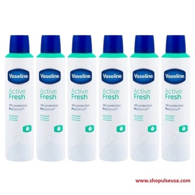 6 PK Vaseline Active Fresh Deodorant 48hr Protection 8.45 oz/ 250 mL