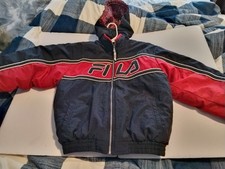 Vintage Fila Kids XL Navy/Red/Beige Full Zip Long Sleeve Thick Jacket
