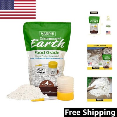 100% Natural Diatomaceous Earth Food Grade 4lb with Powder Duster - OMRI Listed