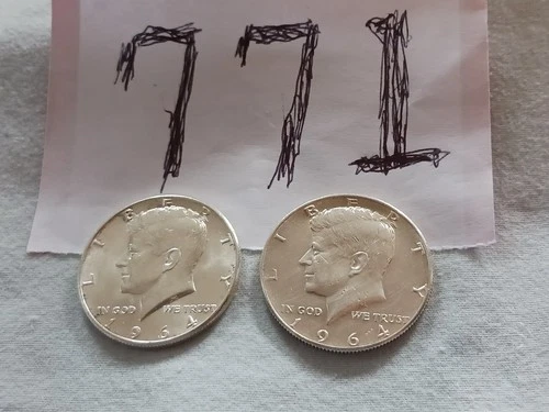 TWO (2) NICE 1964 SILVER KENNEDY HALF DOLLARS FIFTY CENTS