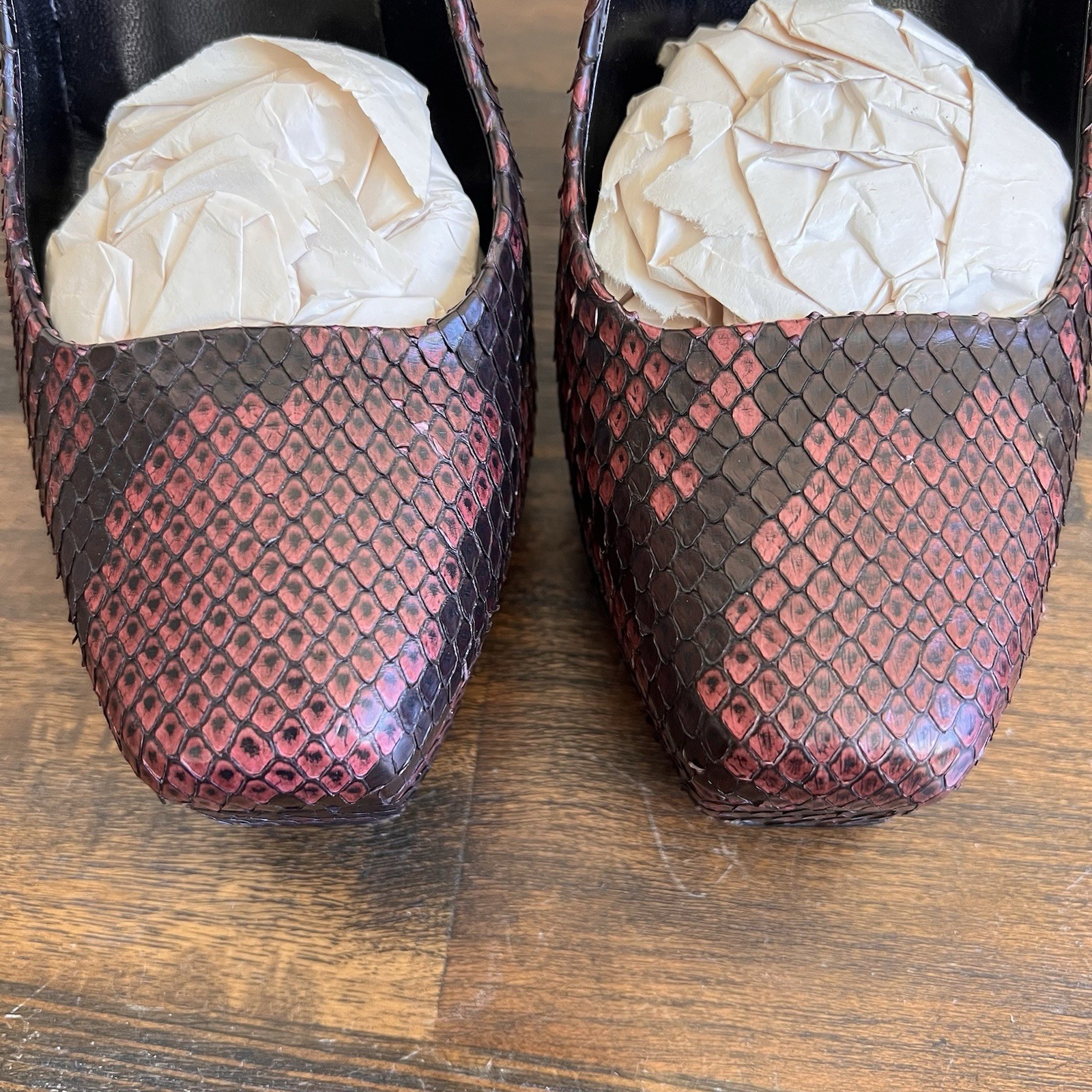 GUCCI Runway Genuine Python Skin Square Toe Platf… - image 5