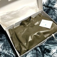 Givenchy Vintage Leather Jacket L Khaki French Deadstock 80s 90s