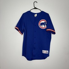 Vintage Majestic Chicago Cubs Jersey Blue Made USA Mens Size Large