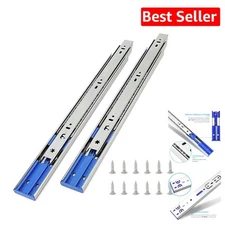 Soft Close 22 Inch Full Extension Drawer Slides - 10 Pairs, 100LB Capacity