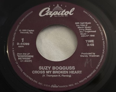Suzy Bogguss - Cross My Broken Heart / Hopeless Romantic 7  45 RPM Capitol 1989