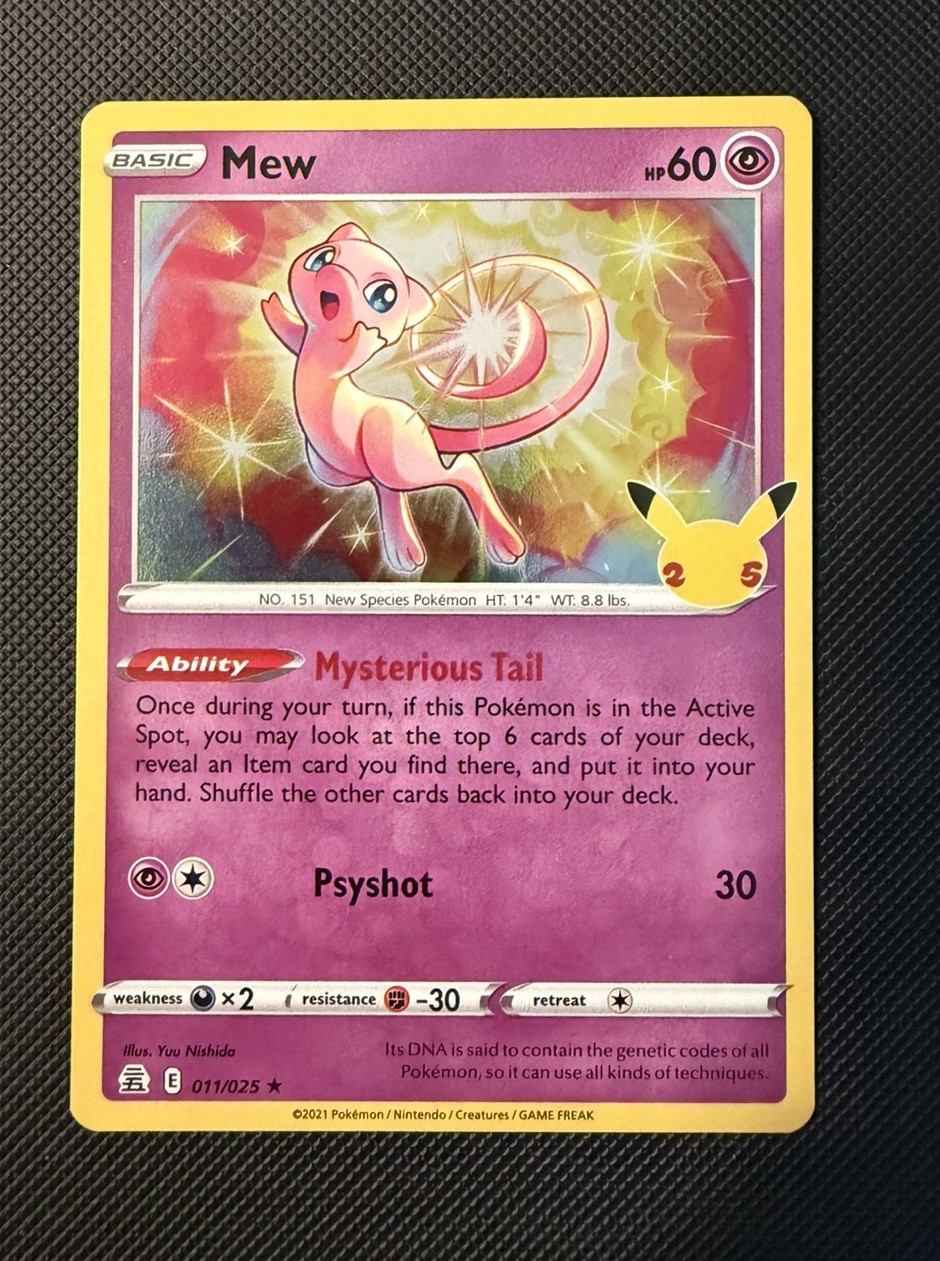 Pokémon TCG Mew 11/25 Holo Rare Celebrations 25th Anniversary Set