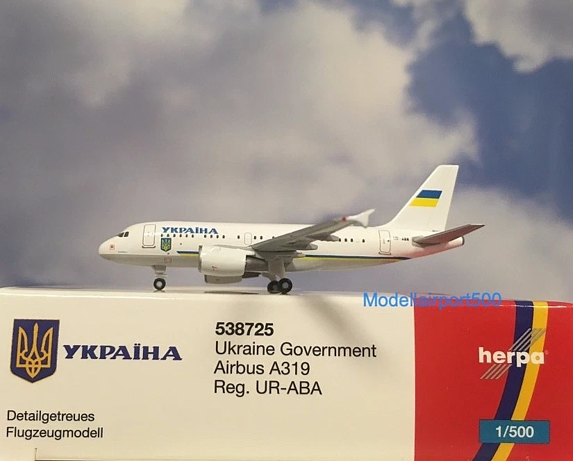 Herpa Wings 1:500  Airbus A319  Ukraine Government  538725 Modellairport500