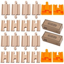 8  2 Exclusive Bonus Pcs Wooden Train Track -Female-Female Adapter Pack with...