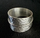 Sterling Silver 925 Premier Design Chunky Hammered Ring Style Size 7 5g Vintage