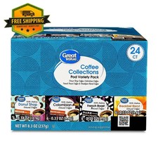 Great Value Unflavored Ground Coffee Pods Variety Pack, 8.3 oz, 24-count pack