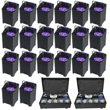 20Pcs Wireless Up Light 6x18W RGBWA+UV Stage Par Light with WiFi APP Control