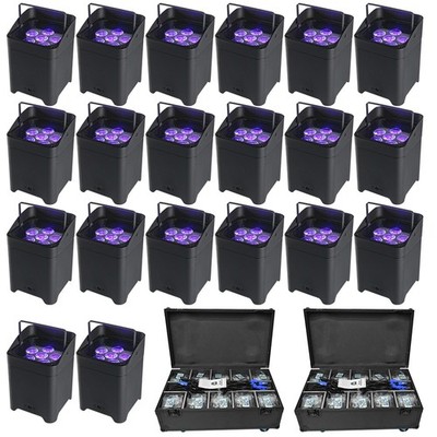 20Pcs Wireless Up Light 6x18W RGBWA+UV Stage Par Light with WiFi APP Control