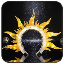 Light Up Sun Headband LED Fire Costume Headbands for Women