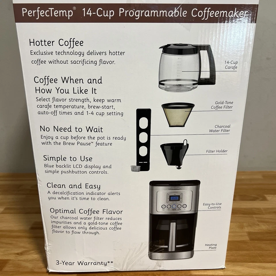 Cuisinart DCC-3200 PerfecTemp 14-Cup Programmable Coffeemaker - NEW  - FREE SHIP - Image 3 of 4