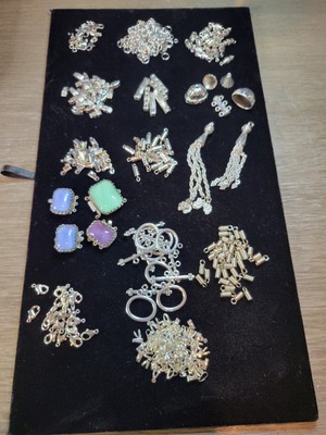 Silver Tone Jewelry Findings Destash Costume Jewelry Making Lot Clasps & More