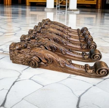 Lion head wall Corbel Wooden Lion shelf Carved Fireplace surround 18"