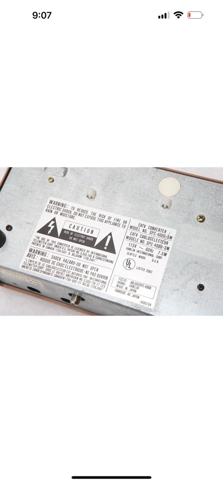 Convertidor de caja de cables vintage modelo Hamlin CATV SPC-4000-3M madera grano años 80/funciona Foto 4 de 4