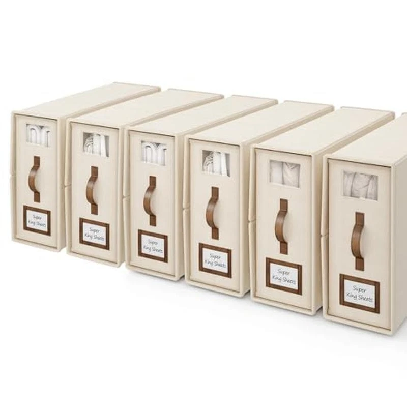 Органайзер для хранения простыней складной льняной шкаф контейнер с ручкой упаковка 6 шт. новый - Изображение 2 из 4