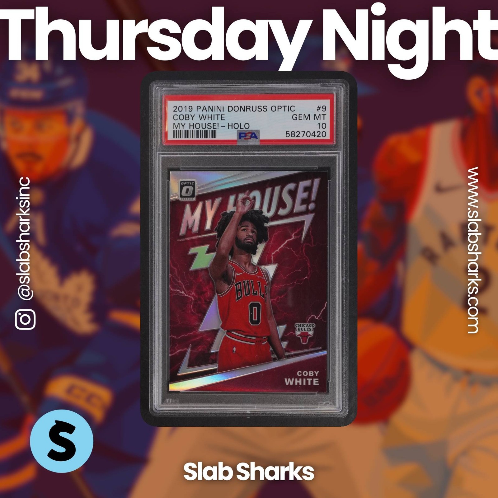 2019 PANINI DONRUSS OPTIC #9 COBY WHITE MY HOUSE! HOLO RC ROOKIE PSA 10