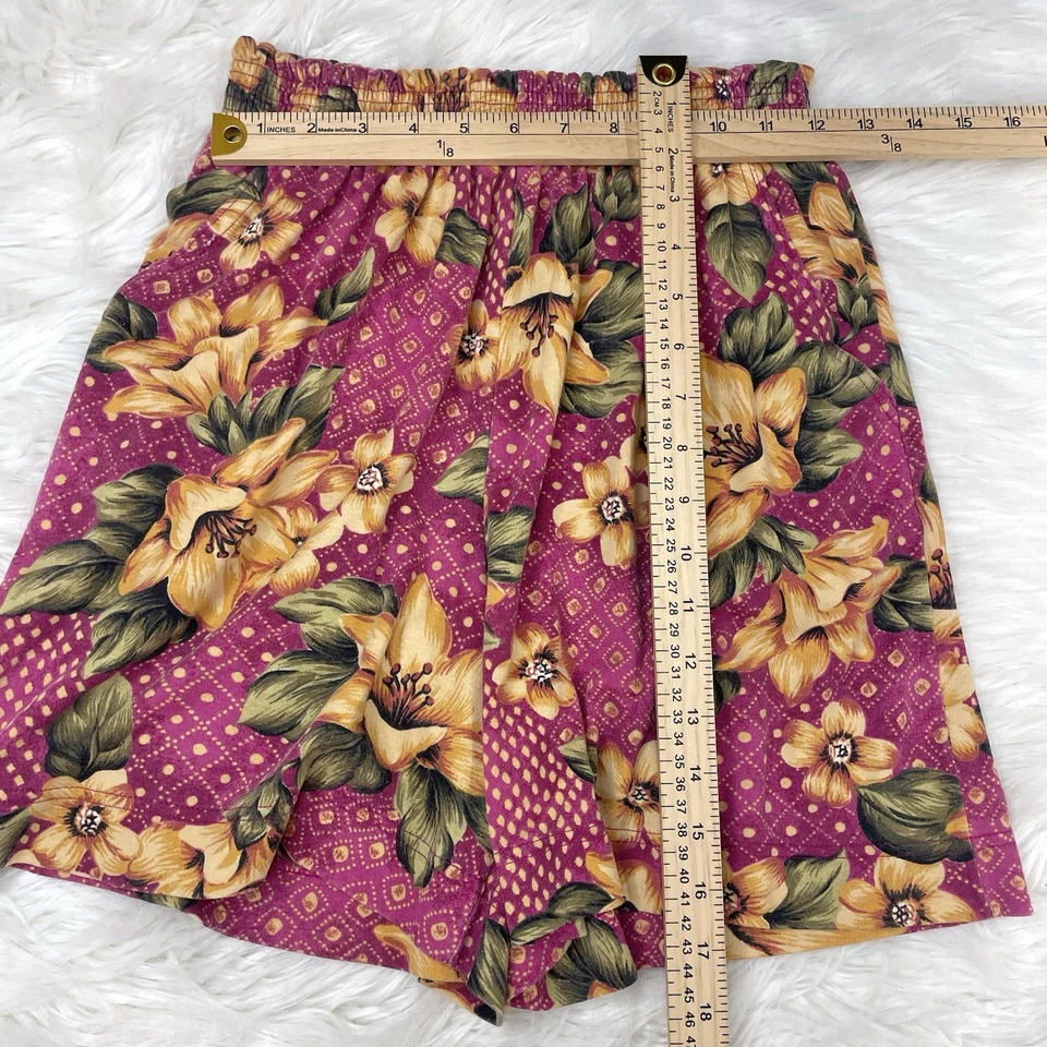 Pantalones Cortos Florales Vintage Jaclyn Smith S Boho Beach Cottagecore Años 90 Hawaii EE. UU. Foto 3 de 4