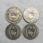 PANAMA 1/4 BALBOA 1930, 32,47 & 53  FOUR SILVER COINS ( stock# 120)