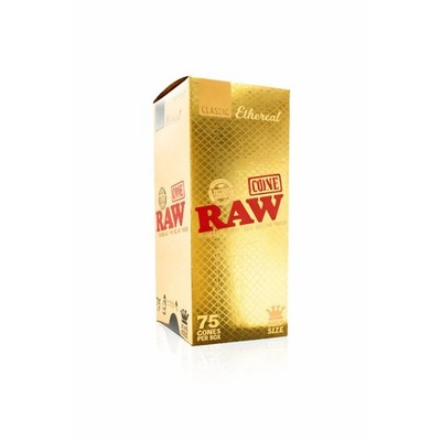 1x RAW Classic Ethereal Backrolled Cones Bulk Smoking Paper Wholesale New 75ct