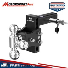 2 Receiver 6 Drop Adjustable Tow Trailer Hitch W Tri-ball Mount 15000lbs